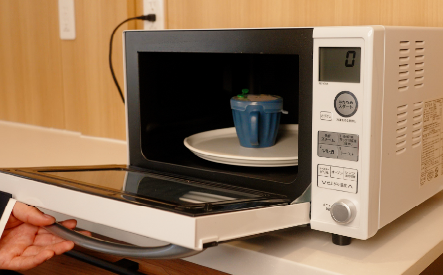 電⼦レンジで簡単調理ができる！